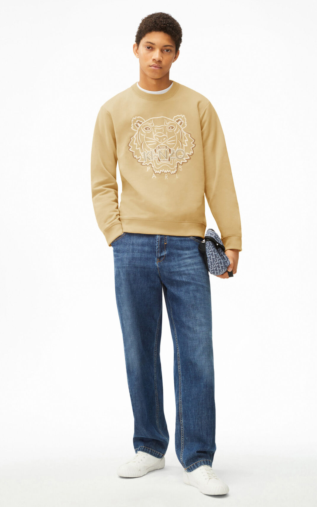 Sweatshirt Kenzo Tiger Masculino - Bege Escuro | 259SGOACL